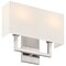 Access Lighting Mid Town, 2 Light LED Wall Sconce, Brushed Steel Finish, Fabric 64062LEDDLP-BS/WH - alternate 3